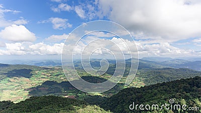 Mountain and white cloud on blue sky in Phu Ruea National Park N Stock Photo