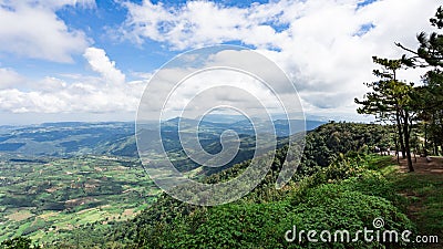 Mountain and white cloud on blue sky in Phu Ruea National Park N Stock Photo