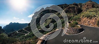 Mountain winding road, Masca, Tenerife, Spain Stock Photo