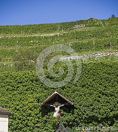 Jesus christ, wooden crucifix, spontaneous religiosity of the people Stock Photo