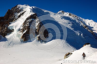 Mountaineer Mont Blanc Stock Photo