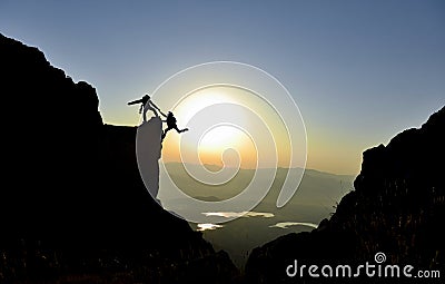 Mountaineering and climbing activities. Stock Photo