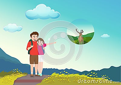 Mountaineering style, trekking, trekking, walking sports, camping, outdoor recreation, nature adventure, vacation. Modern design Stock Photo