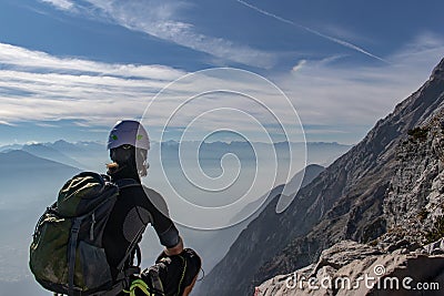 Mountainner viewing down to the Innvalley Editorial Stock Photo