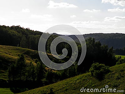 The mountainous landscape of Kashubia. Wiezyca Poland Stock Photo