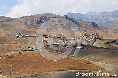 Mountainous village of Cek in Azerbaijan. Stock Photo