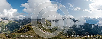 Mountains in the alps in Lichtenstein. Stock Photo