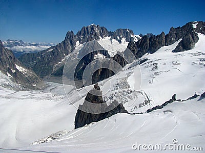 Mountains alps view Monte Bianco Stock Photo