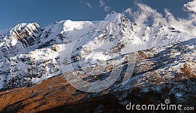 Mountains around Jang La pass, Great Himalayan range Stock Photo