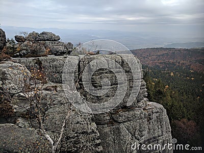 Mountains behind the massif of Szczeliniec Wielki Stock Photo