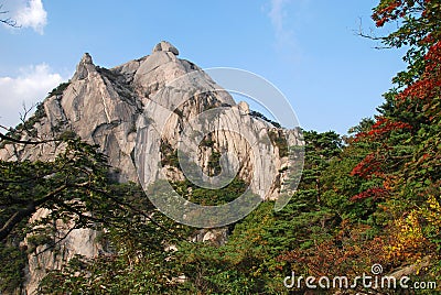 Mountains Bukhansan in Seoul Stock Photo