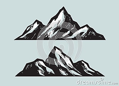 Mountains. Climbing, mountaineering sketch vector illustration Vector Illustration