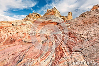 Mountains from colored sandstone, White Pocket area of Vermilion Cliffs National Monument Stock Photo