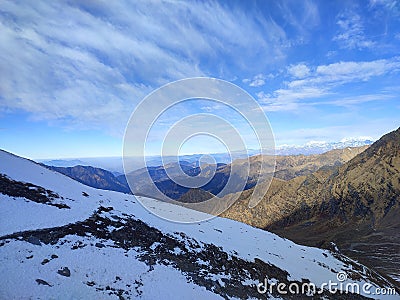 Mountains covered with snow in Rupkund treck Stock Photo
