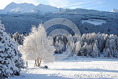 Mountains covered with snow Stock Photo