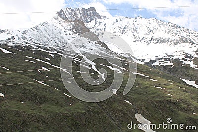 The mountains covered with white snow at ladhak, kashmir Stock Photo