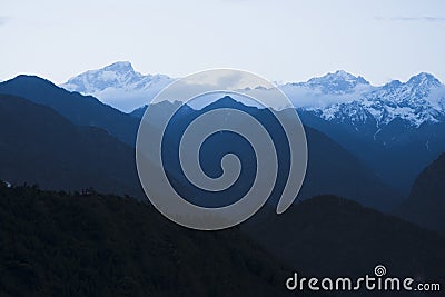 Mountains at dawn, Himalayas, Uttarakhand, India Stock Photo