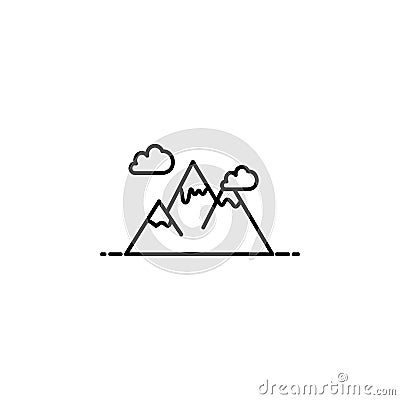 the mountains dusk style icon. Element of travel icon for mobile concept and web apps. Thin line the mountains dusk style icon can Stock Photo