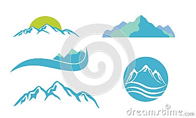 Mountains emblem set Stock Photo