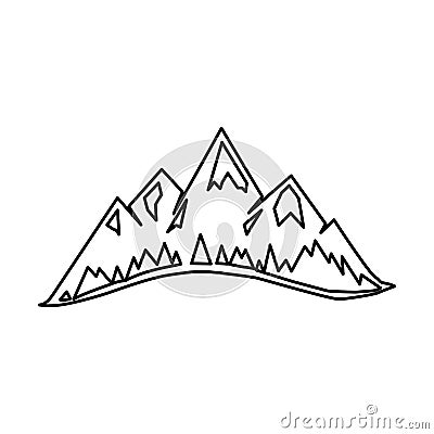 Mountains emblem on a white background, vector illustration Vector Illustration