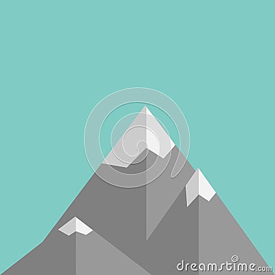 Mountains in flat design on green background Vector Illustration