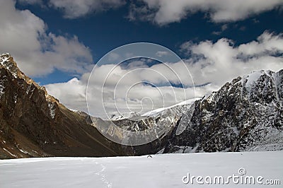 Mountains and glacier. Stock Photo