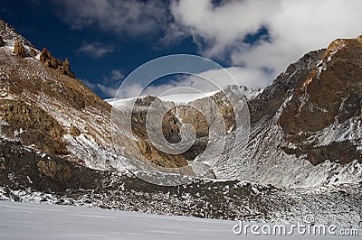 Mountains and glacier. Stock Photo