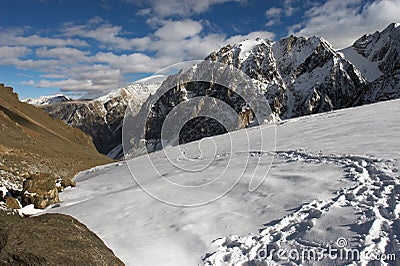 Mountains and glacier. Stock Photo