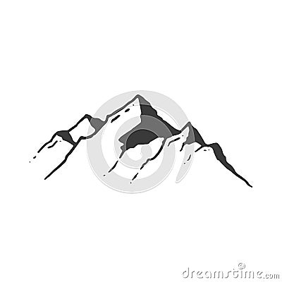 mountains hand drawing, mountains illustration Vector Illustration