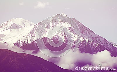 Mountains and hills, hipster vintage filter Stock Photo