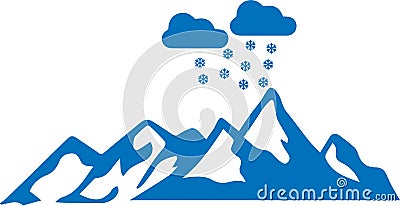 Mountains icon, Hill icon, Enormity blue vectors icon. Vector Illustration