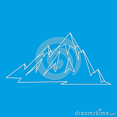 Mountains icon, outline style Vector Illustration
