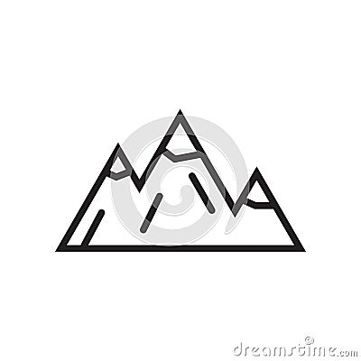 Mountains icon vector sign and symbol isolated on white background, Mountains logo concept Vector Illustration