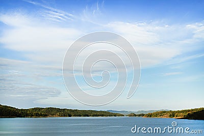 Mountains and the lake very calm beautiful on summer Stock Photo