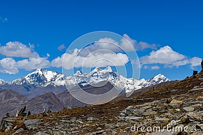 Mountains landscape in Dhauladhar Range in Himachal Pradesh, India Stock Photo