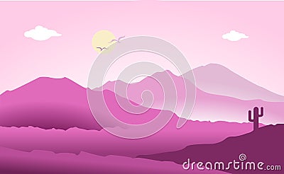 Mountains landscape flat design vector illuatration Vector Illustration