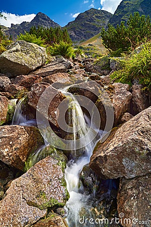 Mountains landscape nature rocks stones spring Poland brook Stock Photo