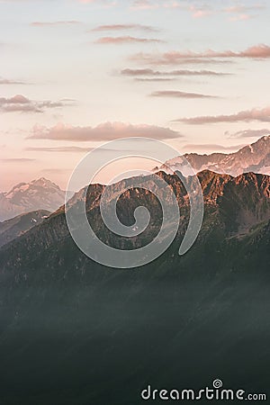 Mountains landscape sunset scenery Summer Travel Stock Photo