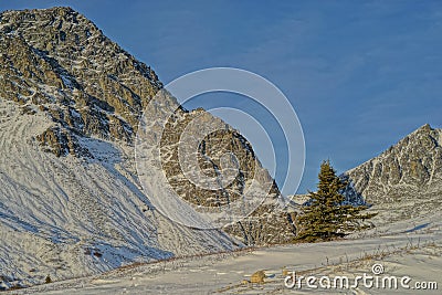Mountains with light dusting of snow. Stock Photo