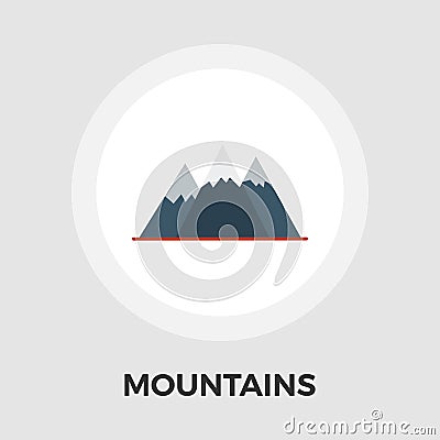 Mountains Line Icon Vector Illustration