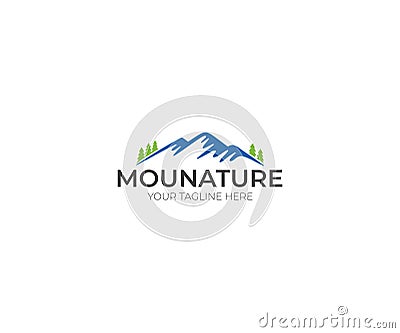 Mountains Logo Template. Nature and Forest Vector Design Vector Illustration