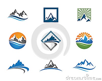 Mountains Logo Template Vector Illustration