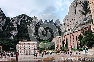 mountains and the monastery of Montserrat. Barcelona. Spain 01 September 2015 . Editorial Stock Photo