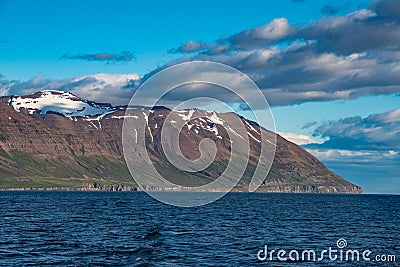 The mountains of Olafsfjardarmuli in Eyjafjordur in Iceland Stock Photo