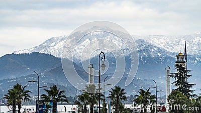 Mountains and palm trees Editorial Stock Photo
