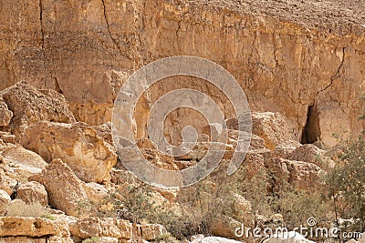 Mountains, rocks and hills of Judean desert in Israel, Middle East landmarks of Old Testament Bible times. Aerial view Stock Photo