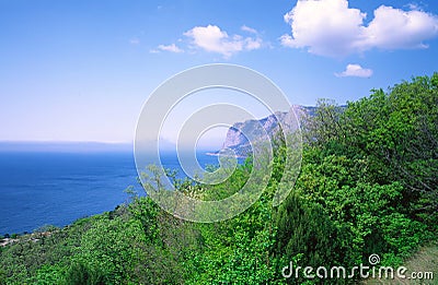 Mountains and sea Stock Photo