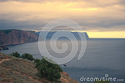 Mountains and sea landscape Stock Photo