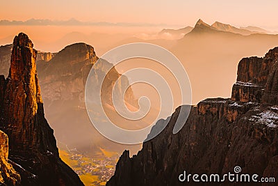 Mountains Sella Ronda Dolomites Italy Stock Photo