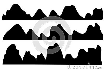 Mountains silhouettes on the white background. Vector Illustration